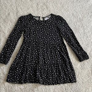Girls gap size 10 flowy dress- black with white print detail